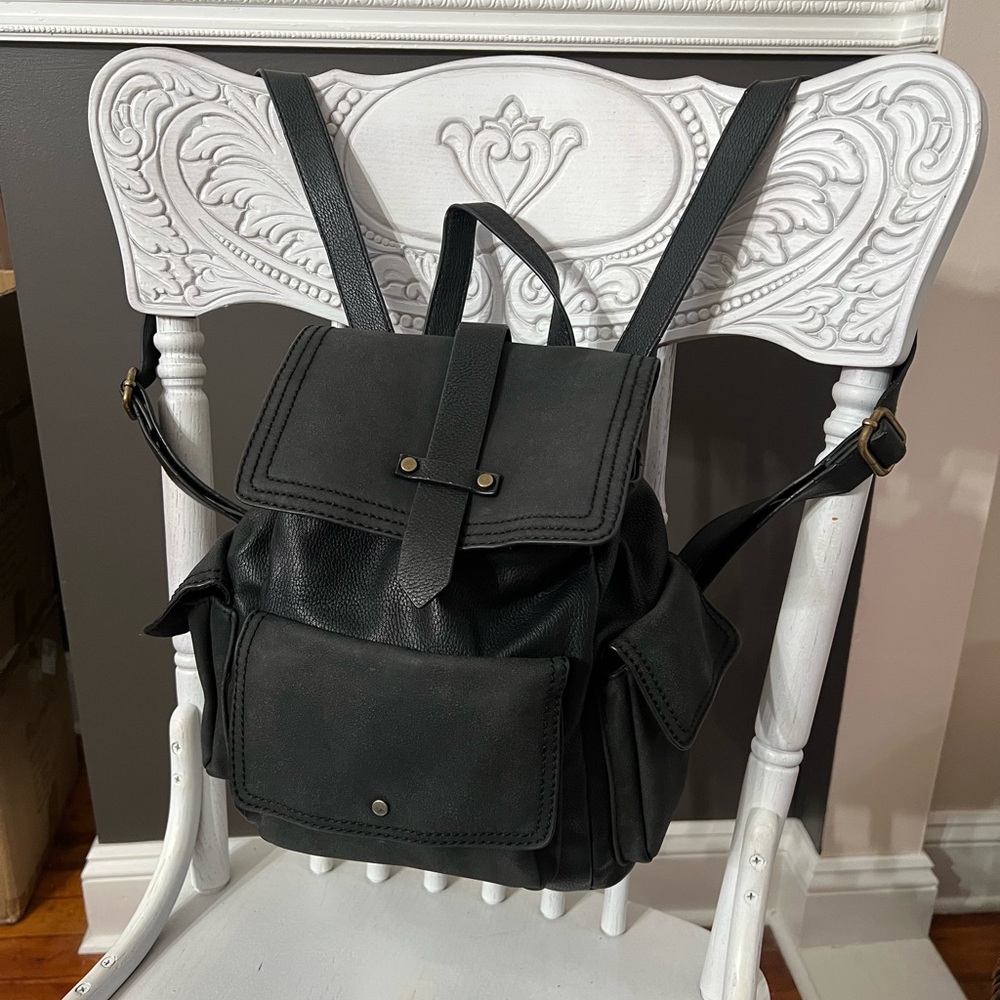 Sonoma Black Leather BackPack